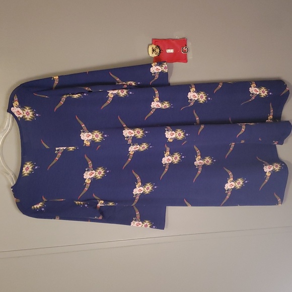 Southern Stitch 3/4 Sleeved Dress Crew Neck Blue with Indian/Aztec Material - Picture 3 of 8